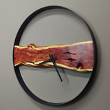Live Edge Juniper Wood and Metal Wall Clock