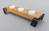 Three Candle Tea Light Tray - Fir and Steel