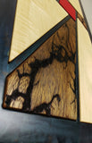 Lichtenberg and Steel Pinwheel Wall Art - Figured Maple and Mahogany