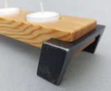 Five Candle Tea Light Tray - Fir and Steel