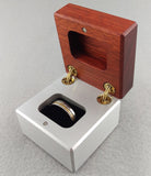 Solid Metal & BloodWood Engagement Proposal Ring Box