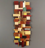 3D Exotic Wood, Metal, and Stone Mosaic 12" x 30"