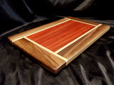 Padauk Wood Cutting Board with Walnut and Maple Borders