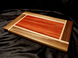Padauk Wood Cutting Board with Walnut and Maple Borders