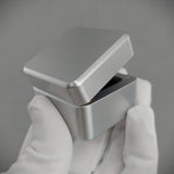 DPCustoms Square Clam Shell Engagement Ring Box in Brushed Solid Aluminum and Brass