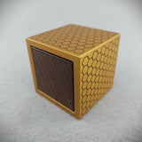 Special Edition Honeycomb Cube Engagement Ring Box- Gold Anodized with Wenge