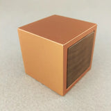 Modern Cube Engagement Proposal Ring Box- Copper Anodized Aluminum and Black Walnut