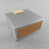 Pocket Size Engagement Ring Box - Brushed Aluminum and Eastern Maple