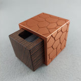 Special Edition Cube Engagement Ring Box- Copper Anodized Cracked Desert and Wenge