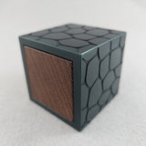 Special Edition Cube Engagement Ring Box- Gunmetal Anodized Cracked Desert and Wenge