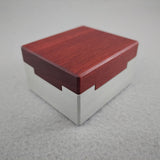 Castle Ring Box in Brushed Aluminum and Bloodwood