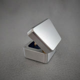 DPCustoms Clam Shell Engagement Ring Box in Brushed Solid Aluminum and Brass