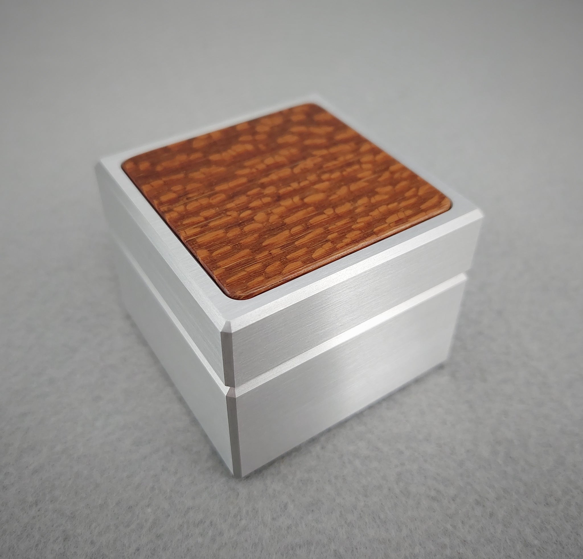 The Classic Solid Metal Engagement Ring Box Featuring Wood Inlay ...