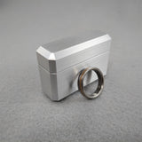 DPCustoms Slim Pocket Sized Engagement Ring Box In Brushed Aluminum and Brass