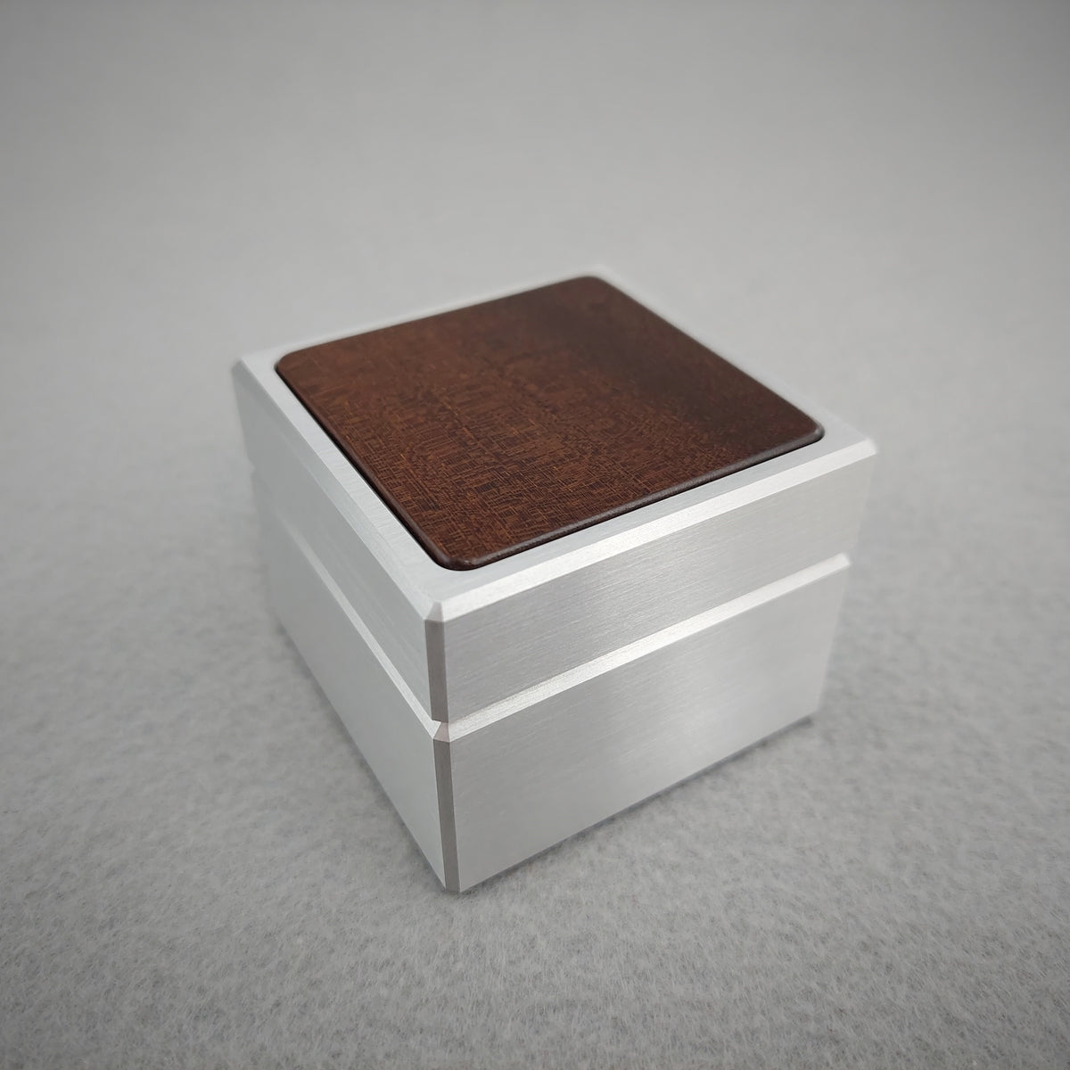 The Classic Solid Metal Engagement Ring Box Featuring Wood Inlay ...