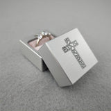 DPCustoms Minimalist Pocket Size Cube Engagement Ring Box with Laser Engraving
