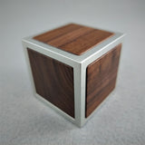 DPCustoms Cube Engagement Ring box Featuring Walnut Inlays