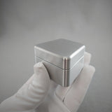 DPCustoms Clam Shell Engagement Ring Box in Brushed Solid Aluminum and Brass