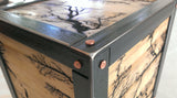 Iron Clad - Cube Steel and Pine Lichtenberg Tabletop Scultpure