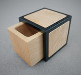 DPCustoms Cube Engagement Ring Box Featuring Gunmetal and Maple Inlays