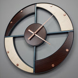 "Spiro" Wall Clock in Steel, Maple, and Cambia Maple