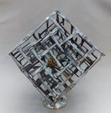 Cubed - Welded Nail & Brass Sculpture