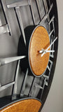 Abstract Modern Round Metal and Wood Wall Clock