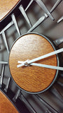 Abstract Modern Round Metal and Wood Wall Clock