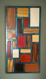 Exotic Wood and Steel Mosaic Wall Art