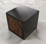 Modern Cube Engagement Proposal Ring Box- Gunmetal Aluminum and MarbleWood