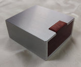 Pocket Size Engagement Ring Box - Brushed Aluminum and Bloodwood