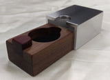 Mini Pocket Size Engagement Ring Box - Aluminum and Black Walnut