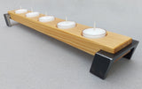 Five Candle Tea Light Tray - Fir and Steel