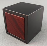 Modern Cube Engagement Proposal Ring Box- Gunmetal Aluminum and African Padauk