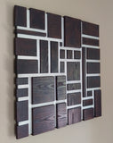Brown Burnt Ash mosaic, separated by silver aluminum grid