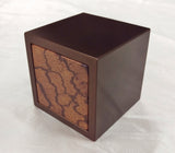 Cube Engagement Ring Box - Bronze Anodized Aluminum and Marble Wood