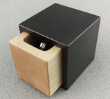 Modern Cube Engagement Proposal Ring Box- GunMetal and Rock Maple