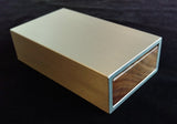 Slim Metal and Wood Double Wedding Ring Box / Ring Bearer Box / Aluminum and Walnut Proposal Ring Box