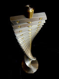 Spiral Interactive Sculpture in Brass and Aluminum