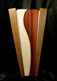 Curves and Angles- Lacewood, Padauk, and Figured Maple Wall Art