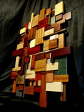 3D Wall Mosaic - Exotic Wood, Metal, and Stone