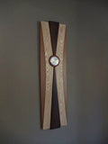 Ash and Walnut Wooden Wall Hanging Art with Polished Pendant "Button"