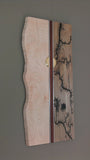High Voltage 5 Lichtenberg Wall Art-  Live Edge Figured Maple / Ash / Brass