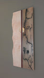 High Voltage 5 Lichtenberg Wall Art-  Live Edge Figured Maple / Ash / Brass